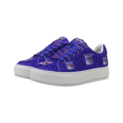  New York Rangers FABGATING by Cuce Women's Crystal Team Logo Sneakers - Blue
