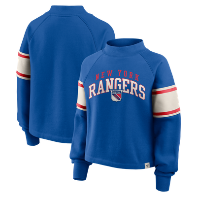 New York Rangers Fanatics Women's Heritage Overtime Fleece Mockneck Sweatshirt - Royal
