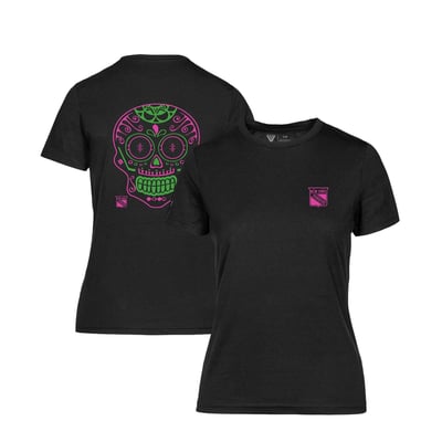New York Rangers Levelwear Women's DOTD Sugar Skull Maddox T-Shirt - Black
