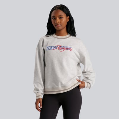 New York Rangers lululemon Women's Perfectly Oversized Hip-Length Ringer Sweatshirt - Heathered Core Ultra Light Grey