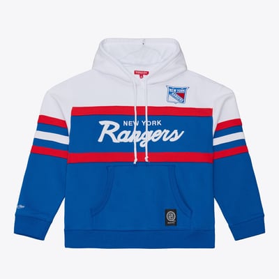  New York Rangers Mitchell & Ness Women's Head Coach Hoodie - White/Blue