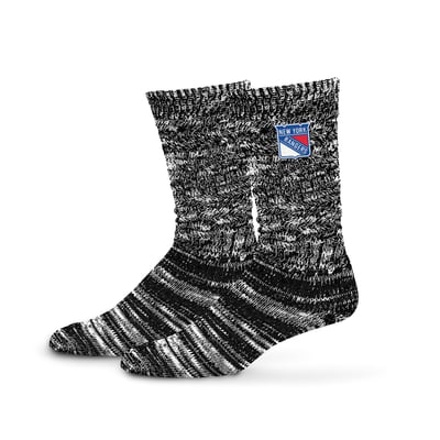  New York Rangers PRO Compression Women's Slouchy Slub Textured Boyfriend Socks - Black
