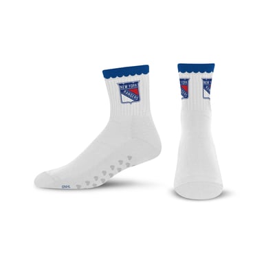  New York Rangers PRO Compression Women's Heartshape Grippers Yoga-Pilates Quarter Socks - White