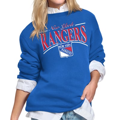 New York Rangers Starter Women's Arch Stripe Fleece Sweatshirt - Royal