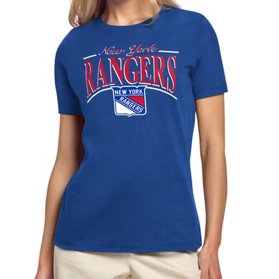 New York Rangers Starter Women's Arch Stripe T-Shirt - Royal