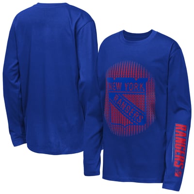 New York Rangers Outerstuff Youth Regroup & Reset Long Sleeve T-Shirt - Blue