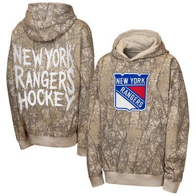 New York Rangers Outerstuff Youth Fast & Furious Oversized Pullover Hoodie - Natural
