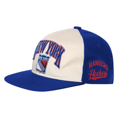 New York Rangers Outerstuff Youth Arch Snapback Hat - Natural/Blue