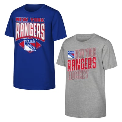 New York Rangers Outerstuff Youth Trench Kings 2-Pack T-Shirt Set - Royal/Gray