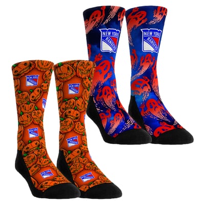  New York Rangers Rock Em Youth Halloween Crew Socks 2-Pack Set - Orange