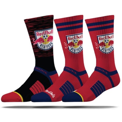 New York Red Bulls Strideline Premium 3-Pack Knit Crew Socks Set