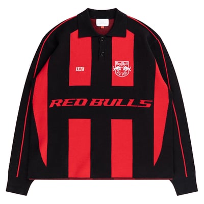 New York Red Bulls Live Breathe Futbol Unisex Rossi Long Sleeve Knit Polo - Black