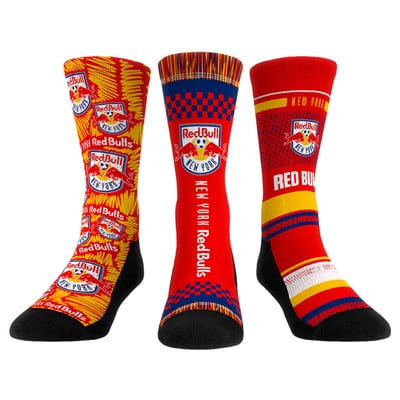  New York Red Bulls Rock Em Unisex Three-Pack Crew Socks Set - Red
