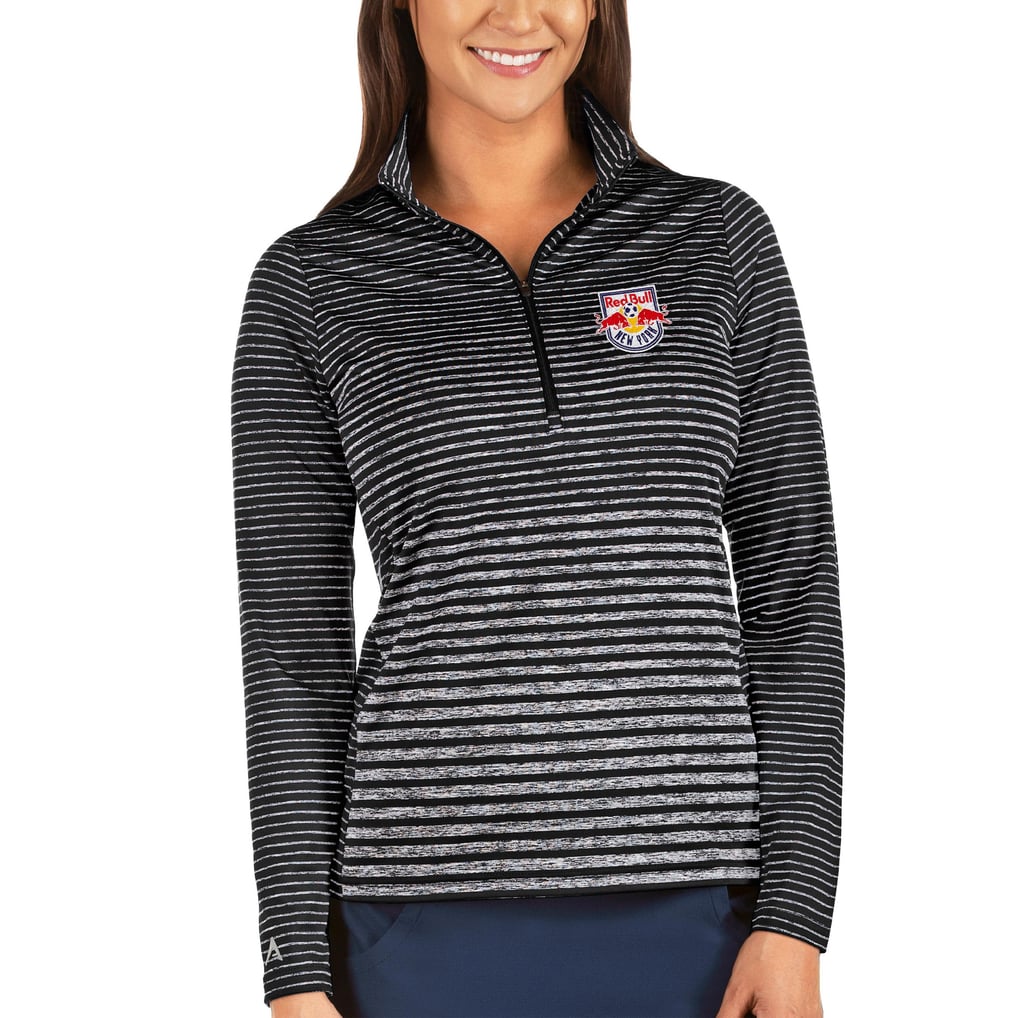 New York Red Bulls Antigua Women's Pace Half-Zip Pullover Jacket - Heathered Black