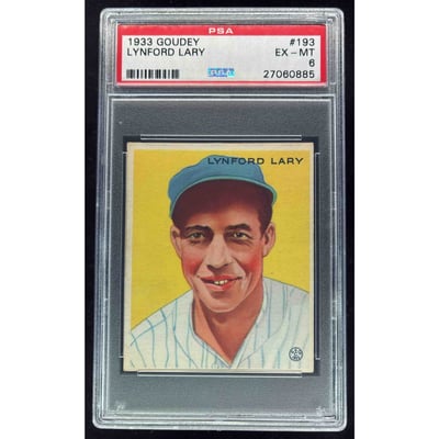 1933 Goudey #193 Lynford Lary PSA 6