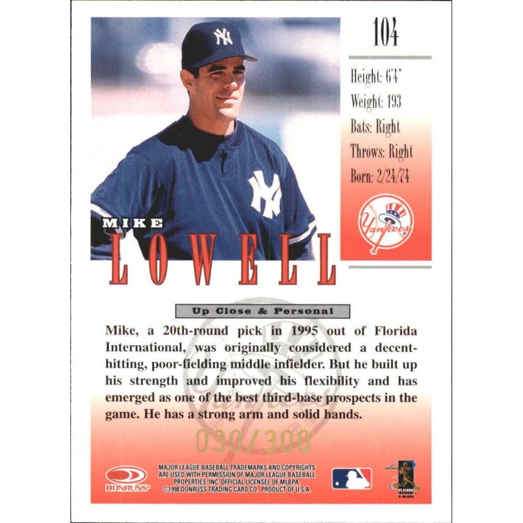 1998 Studio Gold Press Proofs #104 Mike Lowell