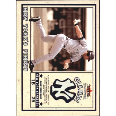 2002 Fleer Tradition Update New York's Finest Single Swatch #9 J.Giambi Base/Vaughn