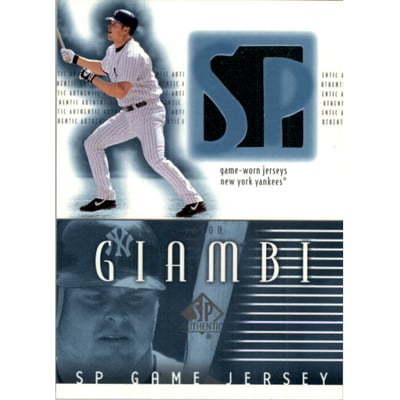 2002 SP Authentic Game Jersey #JJGR Jason Giambi