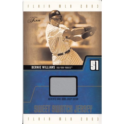 2003 Flair Sweet Swatch Jersey Jumbo #BWSSJ Bernie Williams/1420