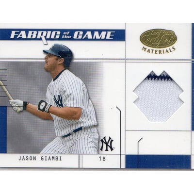 2003 Leaf Certified Materials Fabric of the Game #90BA Jason Giambi Yanks BA/100
