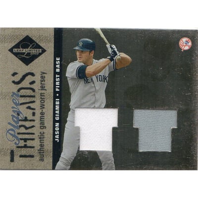 2003 Leaf Limited Player Threads Double #19 Jason Giambi Yanks-A's