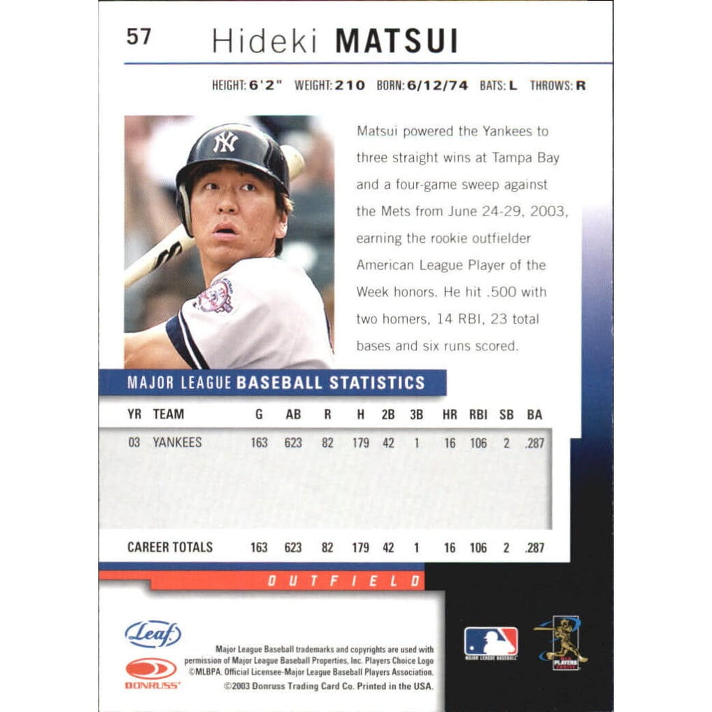 2004 Leaf Press Proofs Red #57 Hideki Matsui
