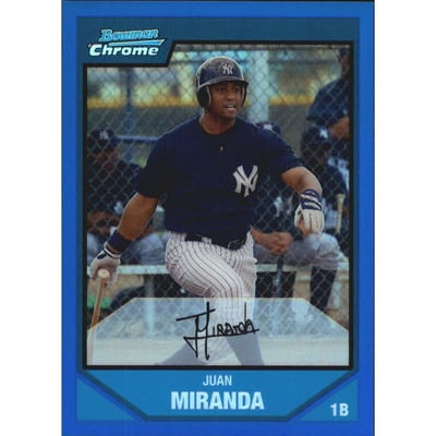 2007 Bowman Chrome Prospects Blue Refractors #BC150 Juan Miranda