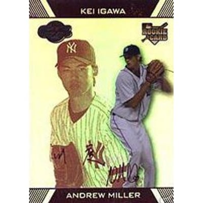 2007 Topps Co-Signers Hyper Silver Red #100B Andrew Miller w/Kei Igawa