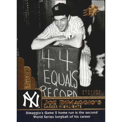 2009 SPx Joe DiMaggio Career Highlights #JD23 Joe DiMaggio