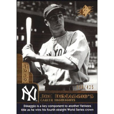 2009 SPx Joe DiMaggio Career Highlights #JD29 Joe DiMaggio