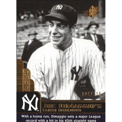 2009 SPx Joe DiMaggio Career Highlights #JD42 Joe DiMaggio
