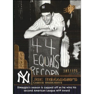 2009 SPx Joe DiMaggio Career Highlights #JD53 Joe DiMaggio