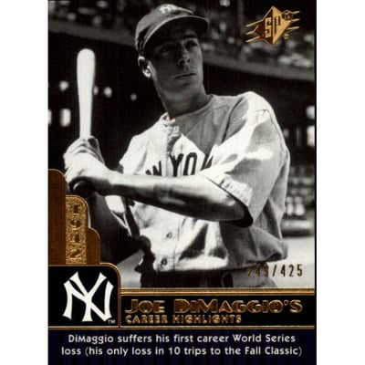 2009 SPx Joe DiMaggio Career Highlights #JD59 Joe DiMaggio