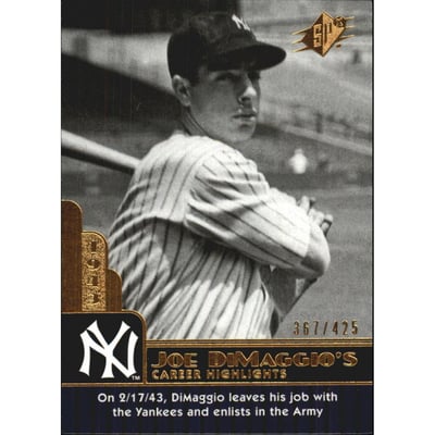 2009 SPx Joe DiMaggio Career Highlights #JD60 Joe DiMaggio