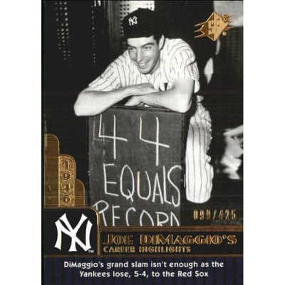 2009 SPx Joe DiMaggio Career Highlights #JD63 Joe DiMaggio
