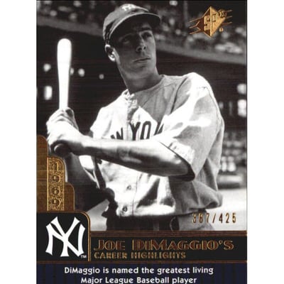 2009 SPx Joe DiMaggio Career Highlights #JD99 Joe DiMaggio