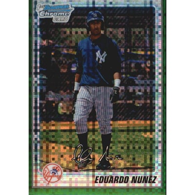 2010 Bowman Chrome Prospects Green X-Fractors #BCP170 Eduardo Nunez