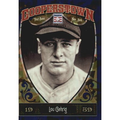 2013 Panini Cooperstown Blue Crystal #1 Lou Gehrig