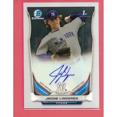 2014 Bowman Chrome Draft Draft Pick Autographs #BCAJL Jacob Lindgren