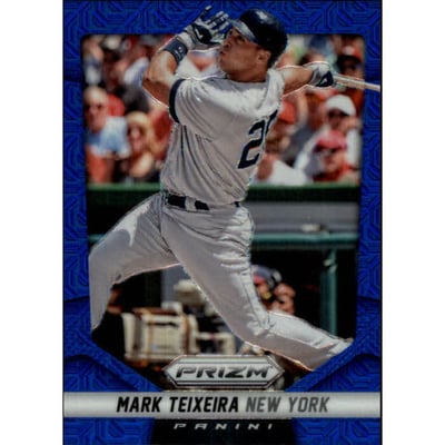 2014 Panini Prizm Prizms Blue Mojo #53 Mark Teixeira