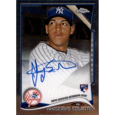 2014 Topps Chrome Rookie Autographs #126 Yangervis Solarte