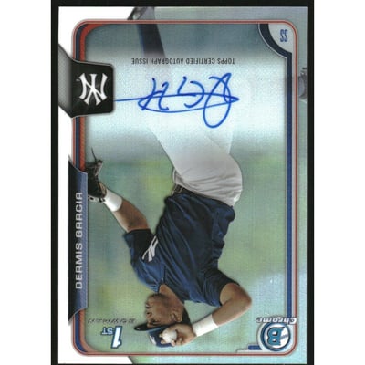 2015 Bowman Chrome Prospect Autographs Refractors #BCAPDG Dermis Garcia