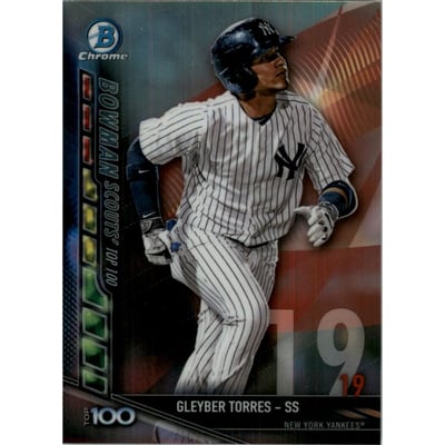 2017 Bowman Chrome Scouts Top 100 Refractors #BTP19 Gleyber Torres