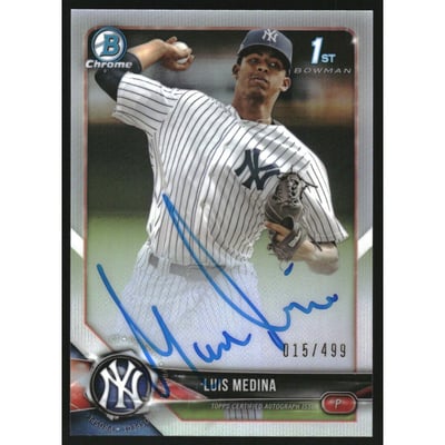 2018 Bowman Chrome Prospect Autographs Refractors #BCPALM Luis Medina