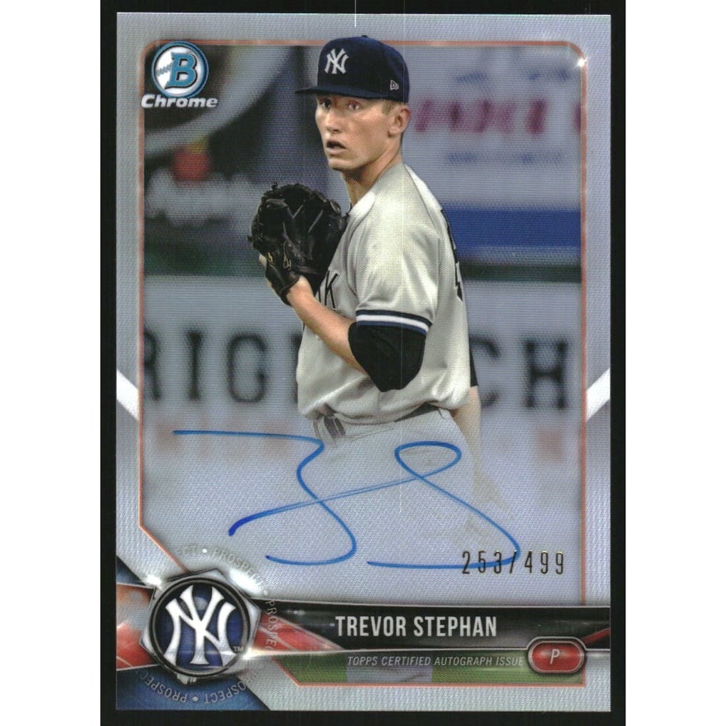 2018 Bowman Chrome Prospect Autographs Refractors #BCPATS Trevor Stephan