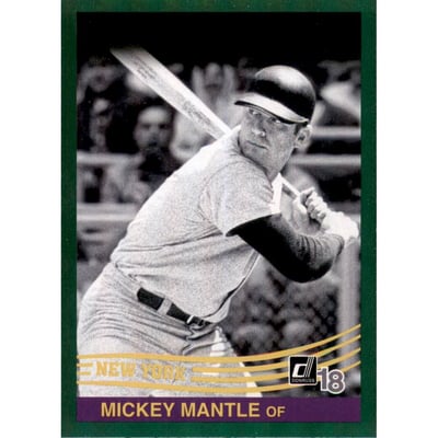 2018 Donruss Holo Green #254 Mickey Mantle RETRO