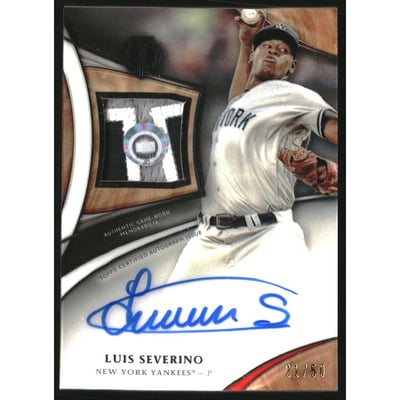 2018 Topps Tribute Autograph Patches #TAPLS Luis Severino