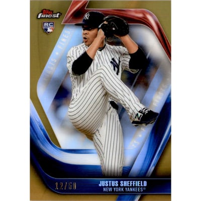 2019 Finest Firsts Gold Refractors #FFJS Justus Sheffield
