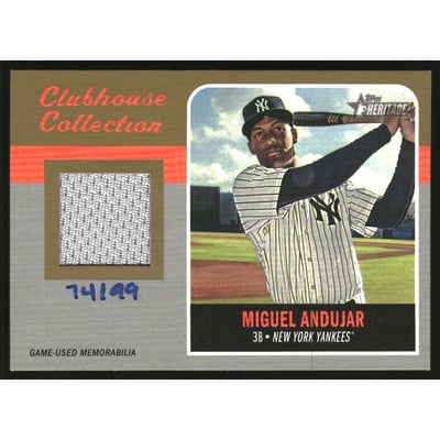 2019 Topps Heritage Clubhouse Collection Relics Gold #ECCRMA Miguel Andujar