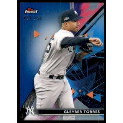 2021 Finest Blue Refractors #27 Gleyber Torres